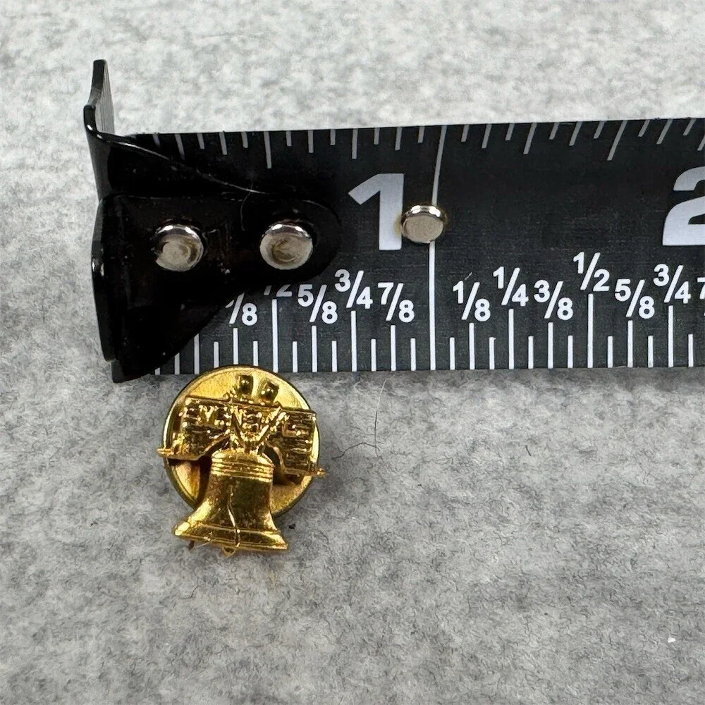 Vintage Liberty Bell Lapel Pin Tie Tack Hat Pin Gold Tone